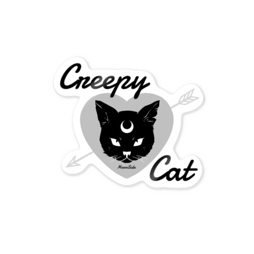 【MOON SIDE】 Creepy Cat #Black ステッカー Sticker