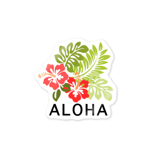 ALOHA プルメリア ステッカー