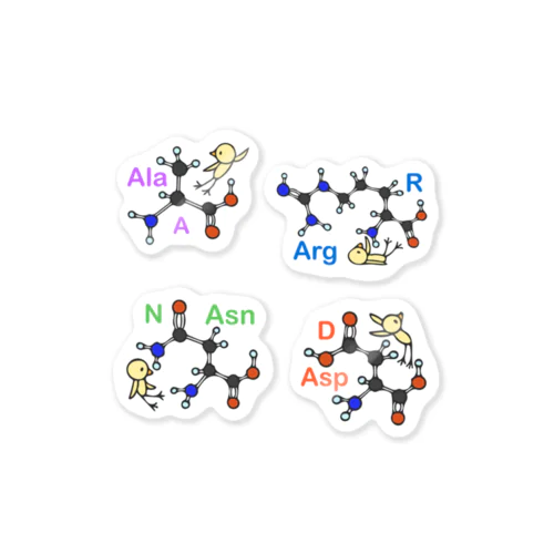 アミノ酸ぴよステッカー１ ステッカー