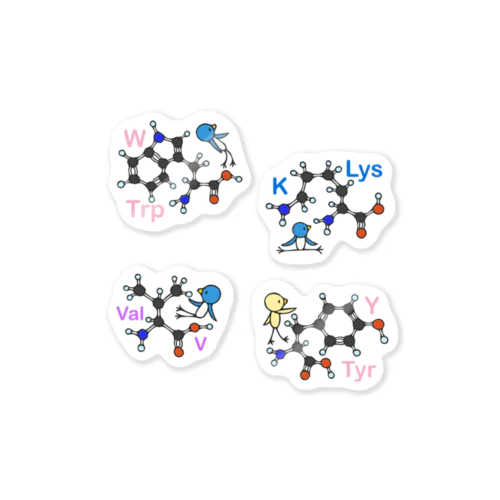 アミノ酸ぴよステッカー５ ステッカー