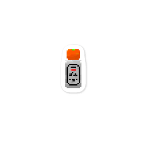ドット絵 アルミ缶の上にあるミカン Sticker