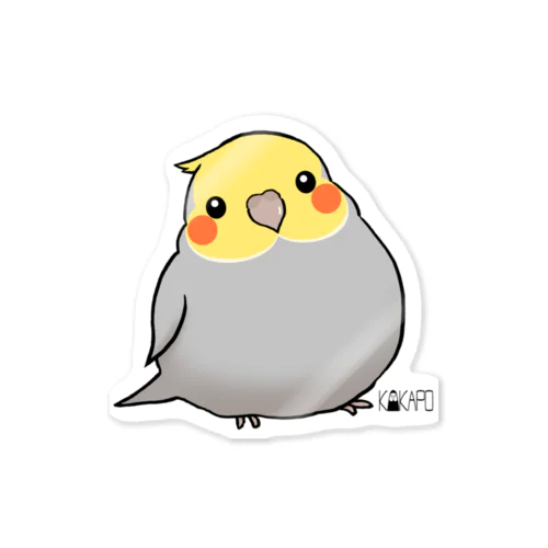 *KAKAPO*のふんわりオカメインコちゃん(のまる) ステッカー