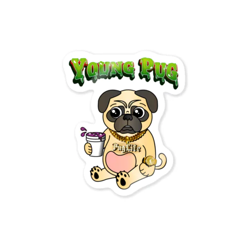 YOUNG PUG Sticker