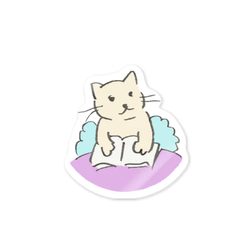 絵本ねこ（カラー） Sticker