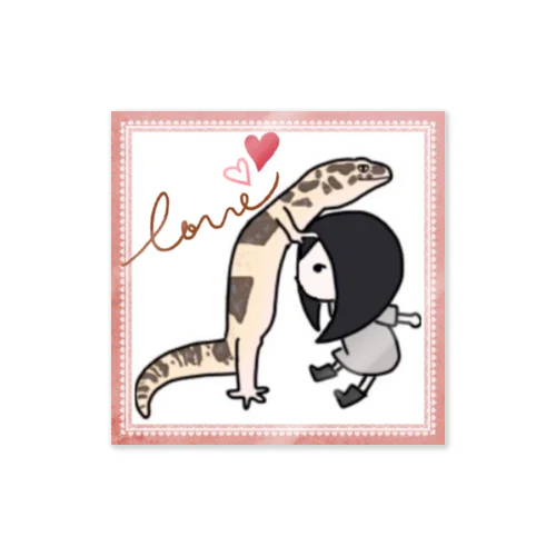 レオパと女の子 Sticker