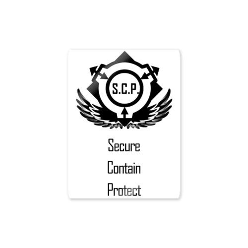 SCP財団ロゴグッズ-逆向き翼黒[SCP Foundation] ステッカー