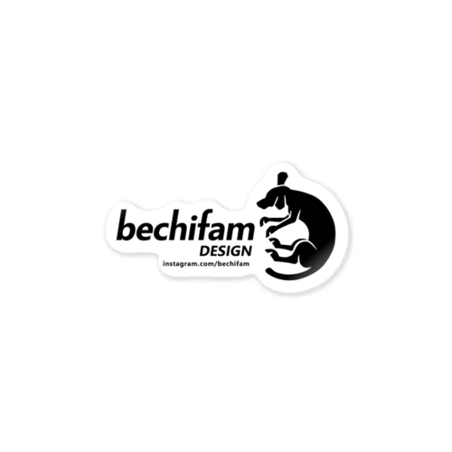 bechifam DESIGN 【original LOGO】 Black ステッカー