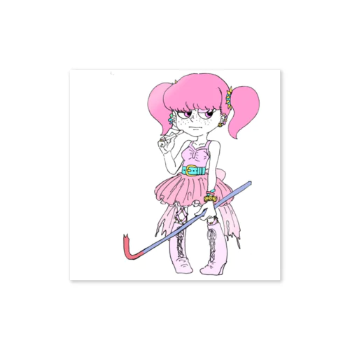 タバコ吸ってる女の子 Sticker