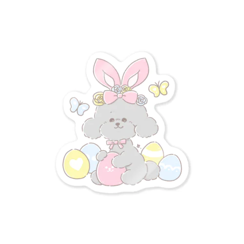 Happy Easter Dog! （silver） ステッカー