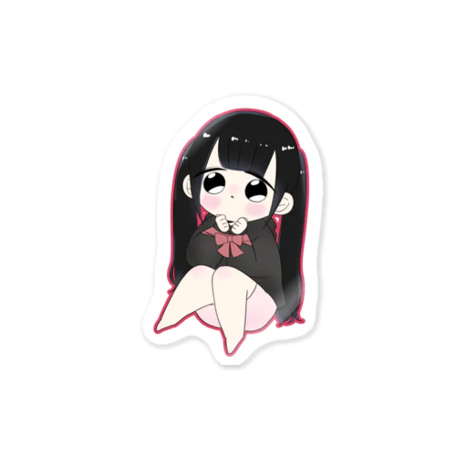 黒髪リボンの少女 Sticker