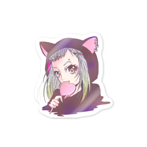 ねこみみフードちゃん Sticker