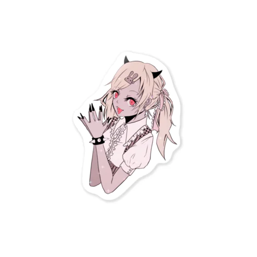 量産型小悪魔女子　ピンク Sticker