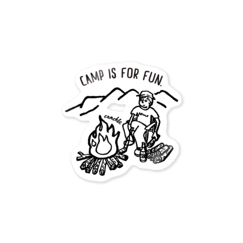 CAMP IS FOR FUN01(黒文字) Sticker