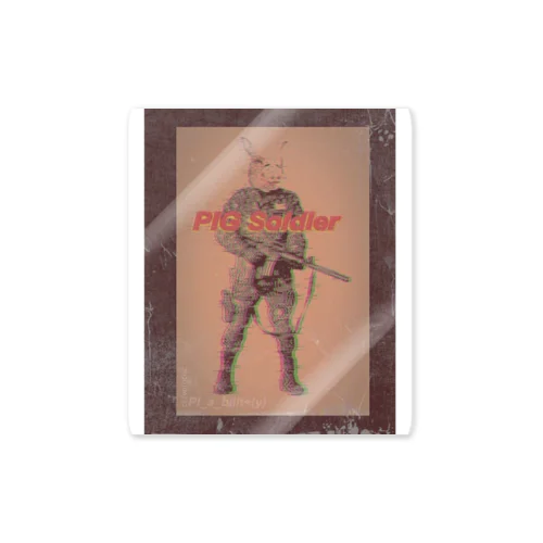 PIG soldier Sticker