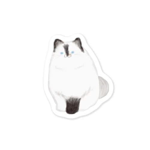 青い目の長毛猫 Sticker