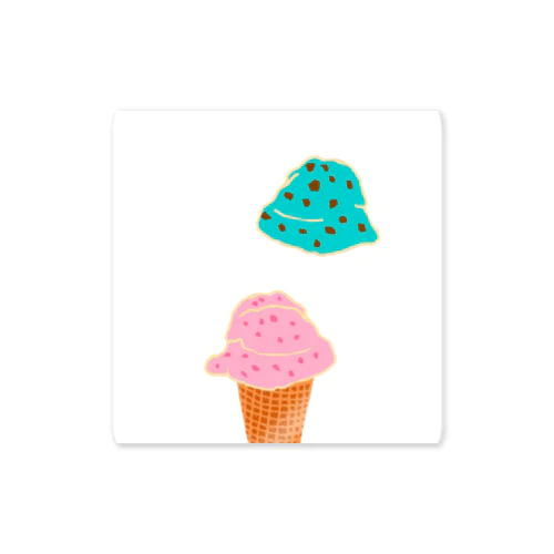 アイスクリームコーン（ダブル）　Ice Cream Cone (double) ステッカー