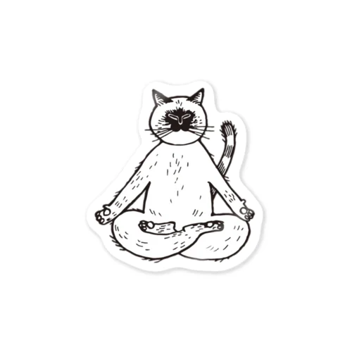 瞑想ヨガ猫/yogaねこ Sticker