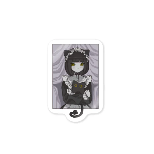 メイドちゃんと黒猫 Sticker