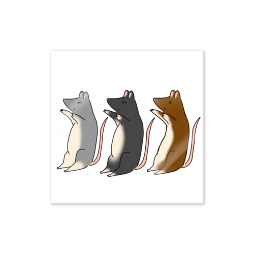 ねずみステッカー Sticker