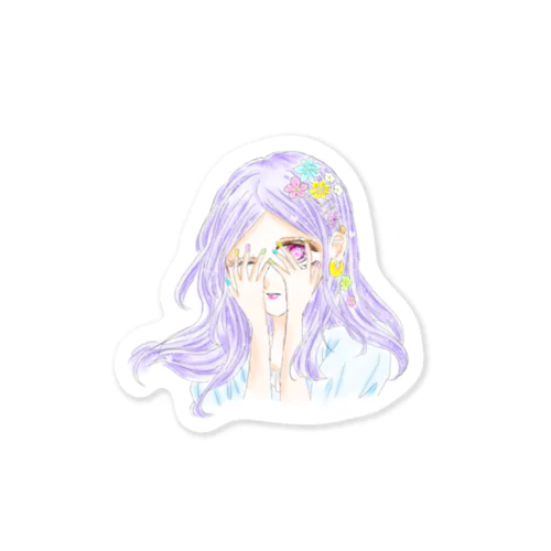  purple girl Sticker