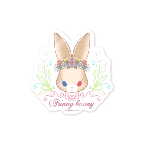 Funny bunny×花冠 ステッカー