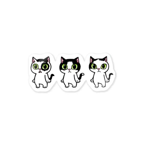 白黒猫の太郎三兄弟 Sticker