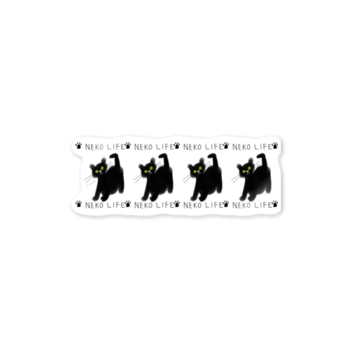 ネコライフ 青い瞳の黒猫 4 Sticker