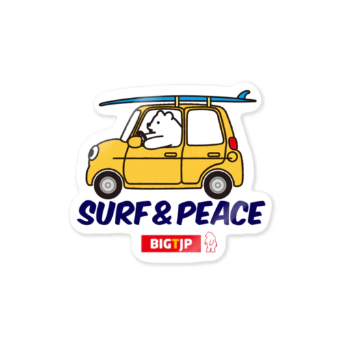 ヒグマSURF＆PEACEドライブ ステッカー