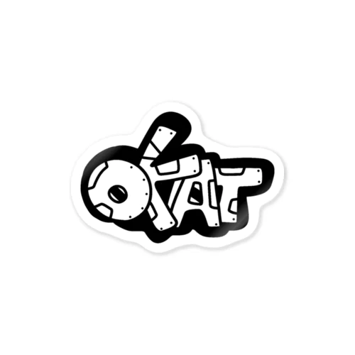 OKAT 白黒つぎはぎロゴ Sticker
