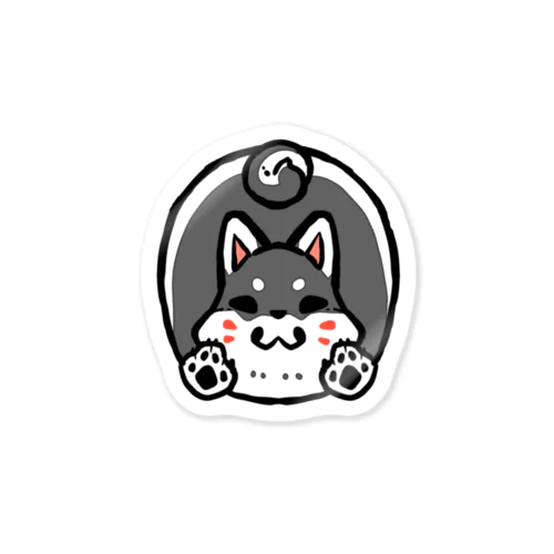 ふくら柴犬（黒） Sticker