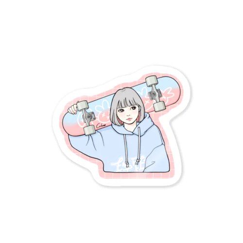スケボーgirl Sticker