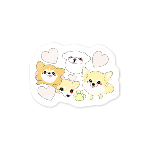 「保護犬カフェ支援」グッズ なかよしこよし Sticker