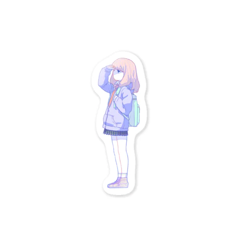 空を見上げる少女 Sticker