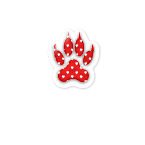 ハート いっぱい の 犬 の 足跡 Heart filled dog paw print   Sticker