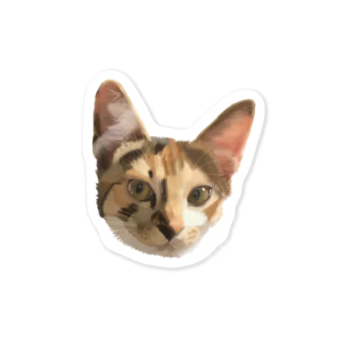 三毛猫様 (水彩色鉛筆画) Sticker