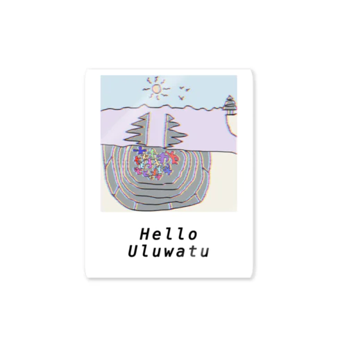 「Helloウルワツ」ステッカー Sticker
