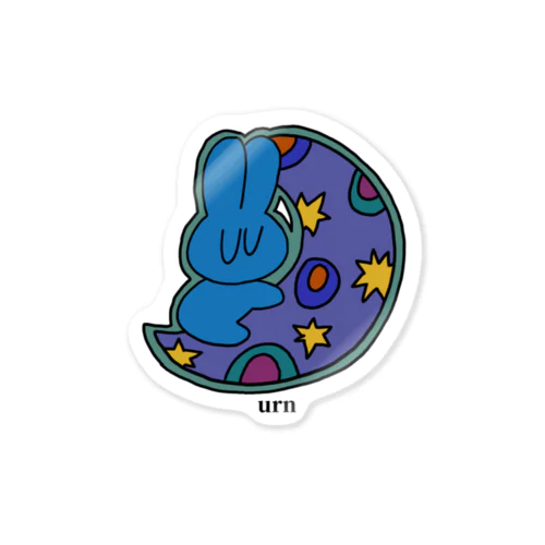 urnウサギ　moon Sticker