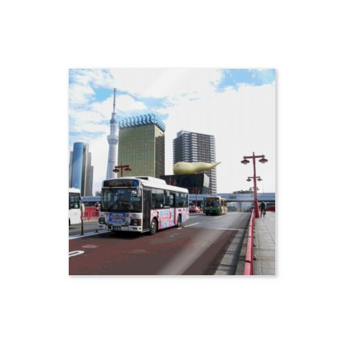 CG絵画：吾妻橋の風景画　CG art: view of Azumabashi Brdg./ Tokyo Sticker