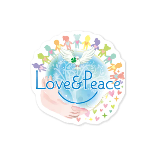 Love＆Peaceキッズ用ロゴ 스티커