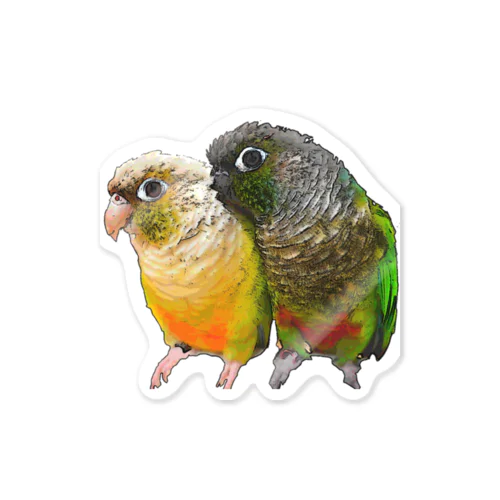 ウロコインコのよもちゃん&らむちゃん☆ Sticker