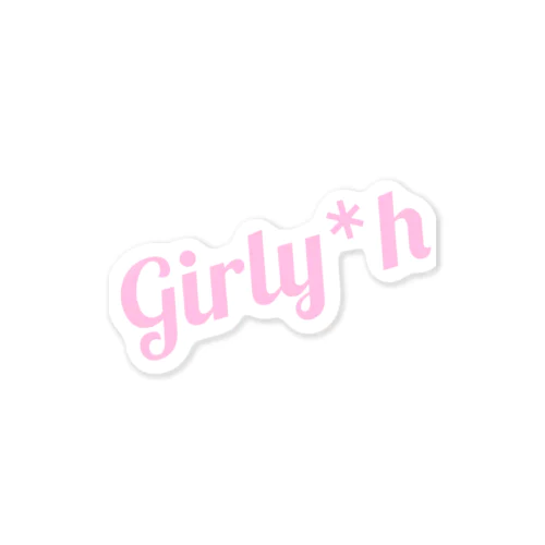 Girly*hロゴ(pink) Sticker