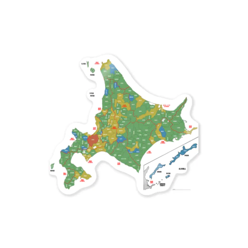 北海道179市町村地図 ステッカー