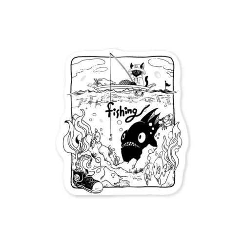 魚釣り Sticker