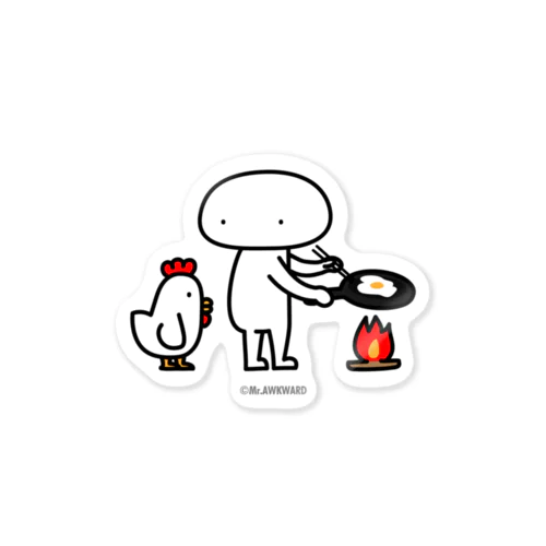 Mr.AWKWARD with Chicken Sticker