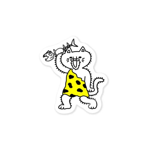 にゃんザピテクス　単体　原始猫 Sticker