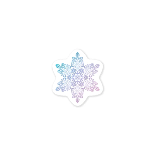 雪の結晶〜曼荼羅アート＜パープル＞ Sticker