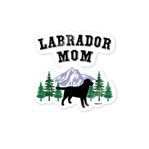 Labrador Mom （ブラックラブラドール） ステッカー