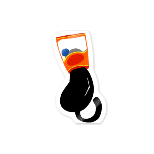 袋をかぶってしまったﾈｺﾁｬﾝ Sticker