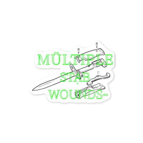 Multiple Stab Wounds Sticker