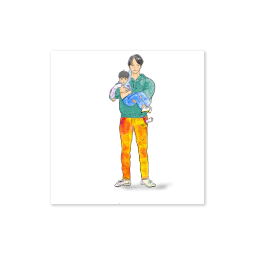 Daddy and son Sticker